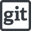 Line, wide, square, logo, brand, repo, git, repository, dev, development, fork icon