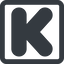 Line, wide, square, logo, brand, social, network, letter, k, crowdfunding, kickstarter icon