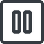 Line, wide, square, arrow, video, play, mp3, player, pause, pause-wide icon