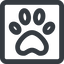 Line, up, wide, square, animal, cat, paw, dog, bear, paw-wide icon