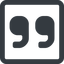Line, up, wide, square, mark, quote, quotation, citation, quote-solid, quotation-mark, double-quotes icon