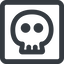Line, wide, square, danger, skull, death, dead, skull-wide icon