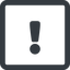 Line, wide, square, mark, warning, exclamation, warning-solid, alert icon