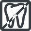 Line, up, wide, solid, square, horizontal, mirror, cog, prohibited, medical, health, care, medic, clinical, tooth, molar, dental, dentist, stomatology, teeth, tooth-wide icon