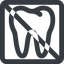 Line, up, wide, solid, square, cog, prohibited, medical, health, care, medic, clinical, tooth, molar, dental, dentist, stomatology, teeth, tooth-wide icon