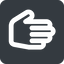 Left, wide, solid, square, horizontal, mirror, hand, stop, fingers, hand-wide icon