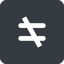 Wide, solid, square, sign, not, horizontal, mirror, symbol, math, mathematics, inequality, mathematical, equal, not-equal, different, not-equal-wide, maths icon