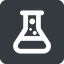 Up, wide, solid, square, bubble, bubbles, graduated, erlenmeyer, chemical, flask, lab, laboratory, chemistry, potion, glassware, conical, bubbling, boiling, bulbous, erlenmeyer-bubbling-wide icon