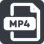 Wide, solid, square, video, file, film, movie, motion, mp4, mpeg-4, mpeg4, h.264, codec, avi, cinema, file-mp4-wide icon