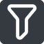 Wide, solid, square, order, sort, list, funnel, filter, sorting, funnel-wide icon