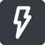 Wide, solid, square, lightning, bolt, electricity, thunder, lightning-wide icon