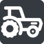 Wide, solid, square, tractor, farm, land, farming, agriculture, farmer, tractor-wide icon