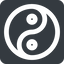 Wide, solid, square, symbol, zen, yinyang, yin, yang, taoism, tao, china, taijitu, yin-yang-wide icon