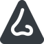 Triangle, wide, solid, nose, nostril, odour, smell, nose-wide icon