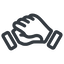 Line, down, normal, business, hand, handshake, shake, agreement, deal, hands, shaking, agree icon