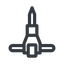 Line, down, normal, tool, construction, noise, jackhammer, demolition, concrete, pneumatic, mining, drill, mining-dril icon