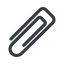 Line, down, normal, paper, clip, attachment, paper-clip, paper-clip-alt icon