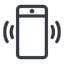 Line, down, normal, solid, iphone, phone, mobile, android, gsm, smartphone, cell, bell, ring, ringing, ringtone, smartphone-ringing icon