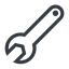 Line, down, normal, spanner, wrench, tool, mechanics, mechanical, repair icon