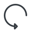 Line, down, normal, arrow, reload, refresh, undo, redo, restore icon