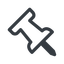 Line, left, normal, thumbtack, pin, unpin, thumbtack-alt icon