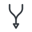 Line, right, normal, arrow, merge, path, join, merged icon