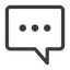 Line, normal, square, horizontal, mirror, dots, message, chat, comment, speech, dialogue, blablabla, blabla, bubbles, comment-square-dots icon