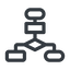 Thin, line, up, normal, computer, programming, algorithm, flowchart, process icon
