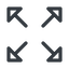 Line, up, arrow, video, expand, fullscreen, full, screen icon