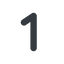 Line, normal, number, font, one, digit, 1 icon