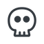 Line, normal, danger, skull, death, dead icon
