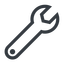 Line, up, normal, spanner, wrench, tool, mechanics, mechanical, repair icon