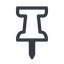 Line, up, normal, thumbtack, pin, unpin icon