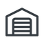 Line, normal, car, storage, repository, amazon, parking, distribution, warehouse, hangar, logistics, inventory, depot, storehouse, stockroom, garage, carport icon