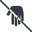 Line, down, normal, solid, prohibited, hand, stop, fingers, hand-solid icon