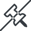 Line, left, normal, prohibited, thumbtack, pin, unpin, thumbtack-alt icon