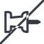 Line, left, normal, prohibited, thumbtack, pin, unpin icon