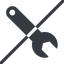 Line, right, normal, prohibited, spanner, wrench, tool, mechanics, mechanical, repair, spanner-solid icon