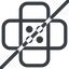 Line, normal, cross, horizontal, mirror, prohibited, medical, plaster, adhesive, bandage, care, medic, band-aid, elastoplast, plaster-cross icon