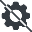 Line, normal, setting, config, gear, wheel, settings, cog, prohibited, gear-wide, gear-solid icon