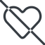 Line, normal, prohibited, heart, valentine, healthcare, health, <3 icon
