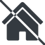 Line, normal, home, house, prohibited, home-solid icon