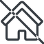 Line, normal, home, house, prohibited icon