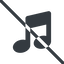 Line, normal, prohibited, mute, unmute, music, note, musical, notes, music-solid icon