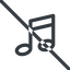 Line, normal, prohibited, mute, unmute, music, note, musical, notes icon
