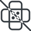 Line, normal, cross, prohibited, medical, plaster, adhesive, bandage, care, medic, band-aid, elastoplast, plaster-cross icon