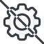 Line, normal, setting, config, gear, wheel, settings, cog, prohibited icon