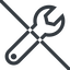 Line, up, normal, prohibited, spanner, wrench, tool, mechanics, mechanical, repair icon