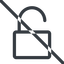 Line, normal, prohibited, unlocked, secure, safe, padlock, unlock icon