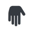 Down, normal, solid, horizontal, mirror, hand, stop, fingers, hand-solid icon
